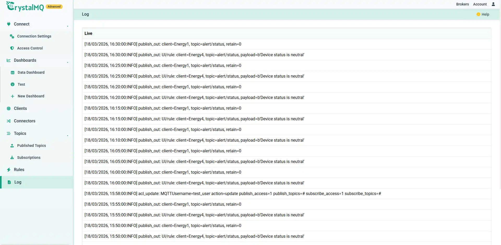 Real-time Log