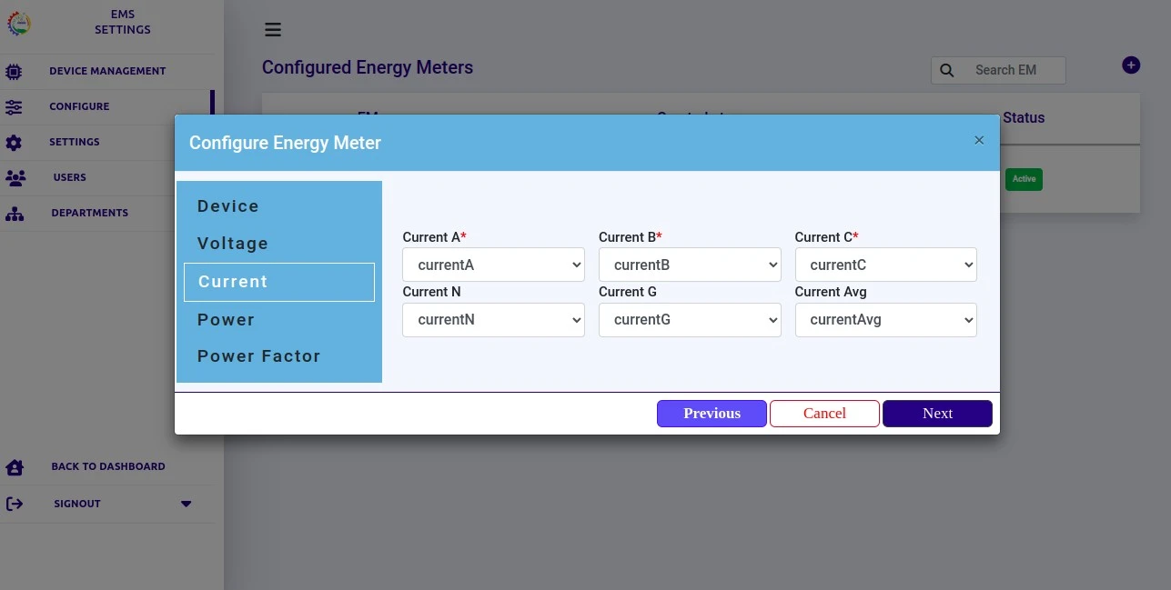 configure current