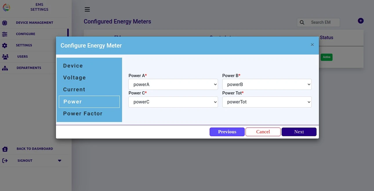 configure power
