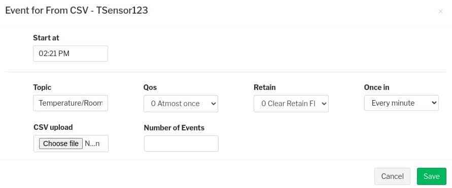 event from csv
