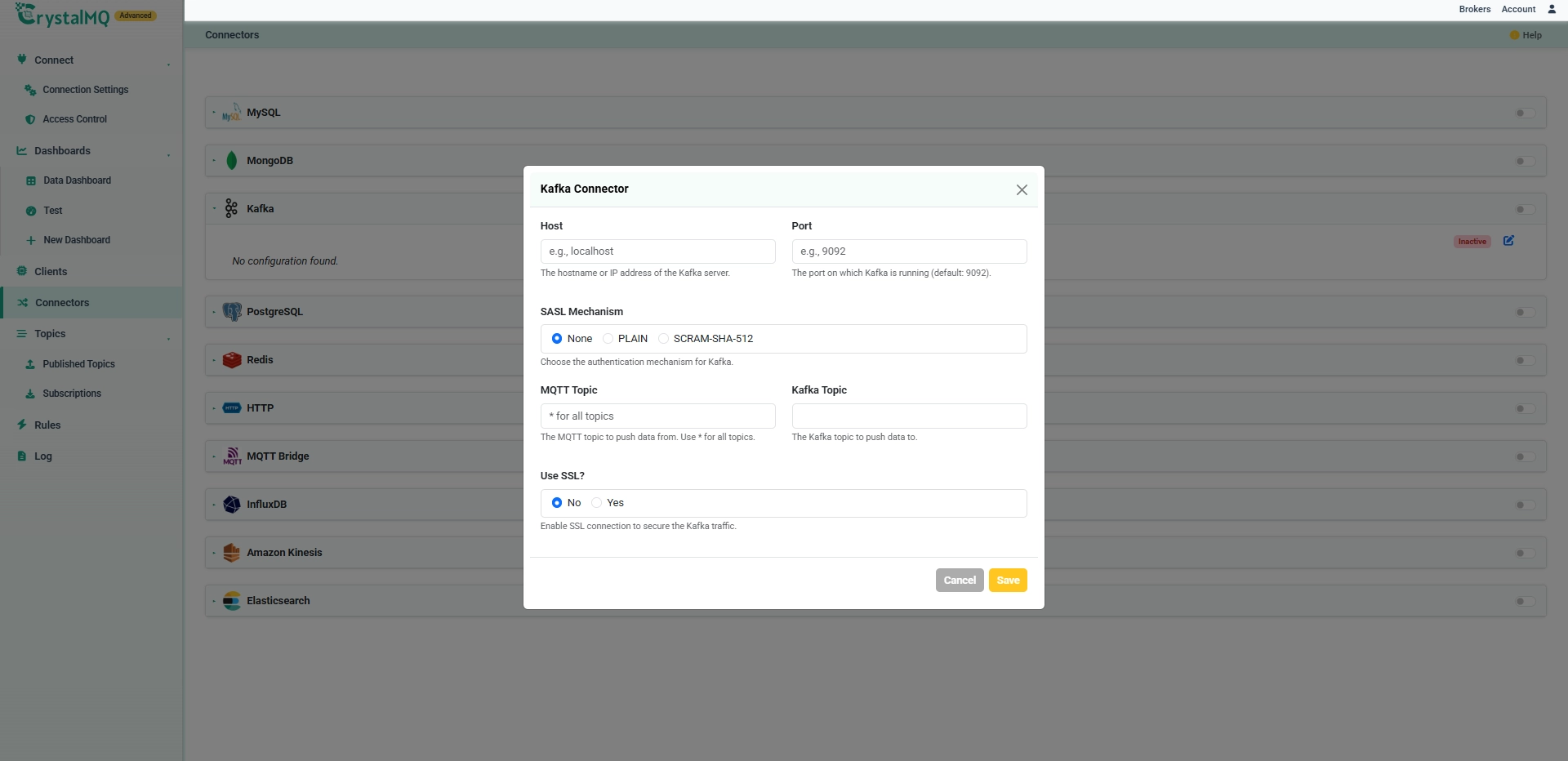 Kafka Connector Configuration