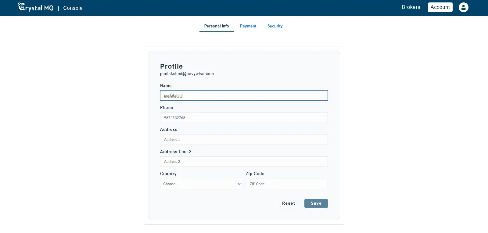 Personal Information